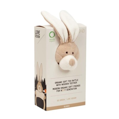 WOOLY ORGANIC - Hochet de dentition lapin WOOLY ORGANIC - Hochet de dentition lapin