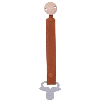 WOOLY ORGANIC - Attache tétine en mousseline Caramel