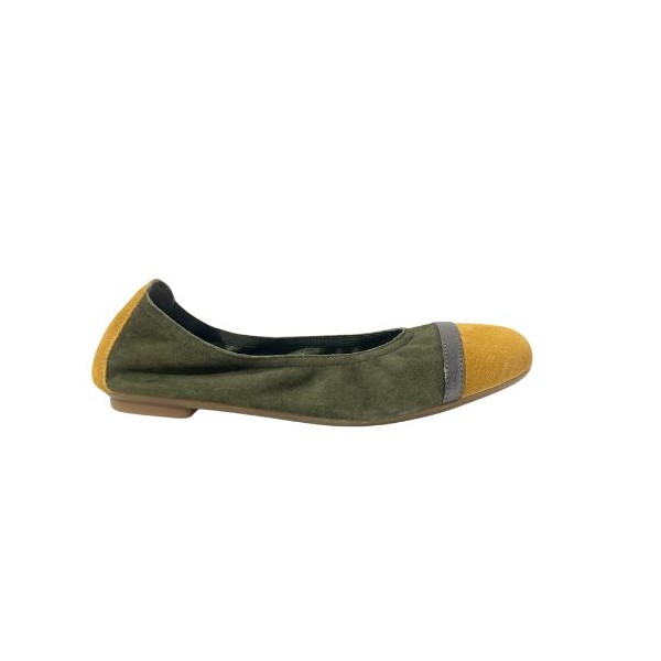 Reqins - Ballerines HONEY Peau - Olive/Safran