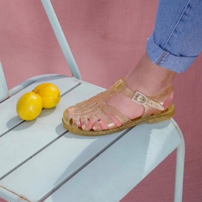 MEDUSE – Sandales Sun Enfant – Doré Pailleté