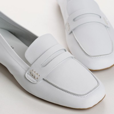 Reqins – Mocassins HEMA cuir - Blanc