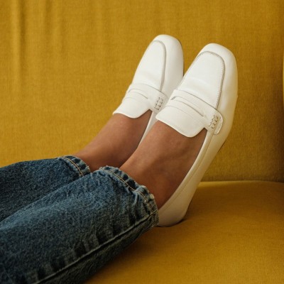Reqins – Mocassins HEMA cuir - Blanc