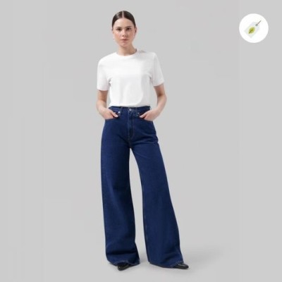 MUD JEANS - Jean Large Wyde Sara - Stone Indigo MUD JEANS - Jean Large Wyde Sara - Stone Indigo