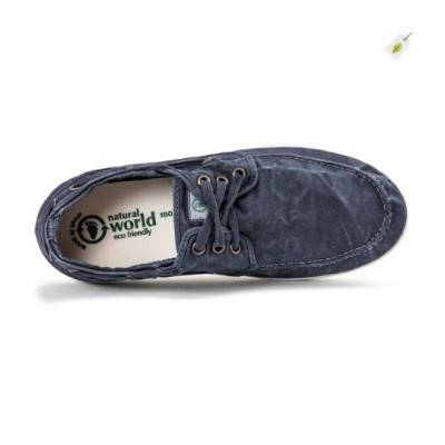 NATURAL WORLD - Chaussures Bateau Old Elbrus Marine