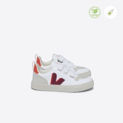 VEJA – Baskets Enfant Small V10 White Marsala Orange