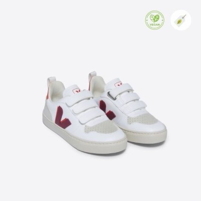 VEJA – Baskets Enfant Small V10 White Marsala Orange