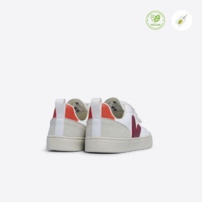 VEJA – Baskets Enfant Small V10 White Marsala Orange