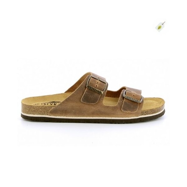 PLAKTON - Nu-pieds BARNA en cuir Roble