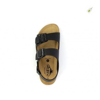 PLAKTON – Nu-pieds en cuir BAKU Noir