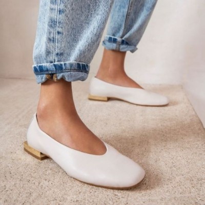 Reqins - Ballerines Zaelly Cuir Off White
