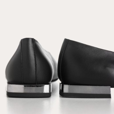 Reqins - Ballerines Zaelly Cuir Noir Reqins - Ballerines Zaelly Cuir Noir
