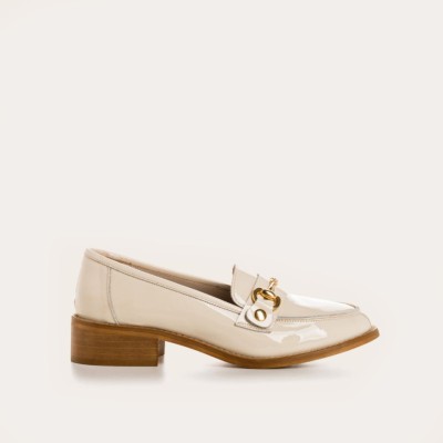 Reqins - Mocassins Janis Cuir Vernis Beige