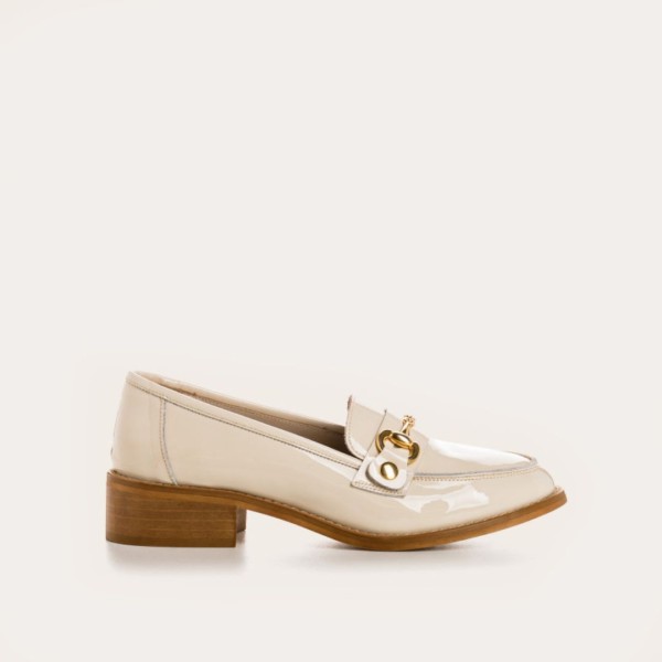 Reqins - Mocassins Janis Cuir Vernis Beige