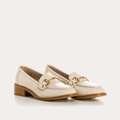 Reqins - Mocassins Janis Cuir Vernis Beige