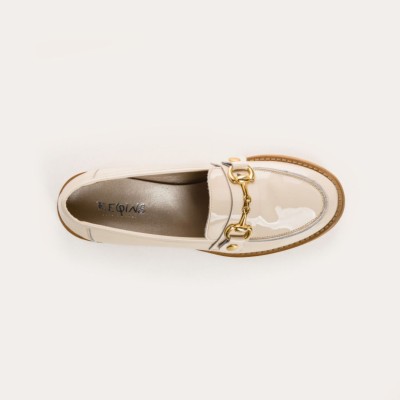 Reqins - Mocassins Janis Cuir Vernis Beige
