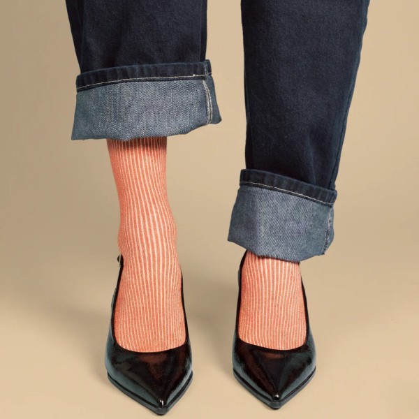 KLUE - Chaussettes à paillettes - Brique