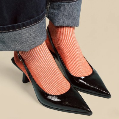 KLUE - Chaussettes à paillettes - Brique