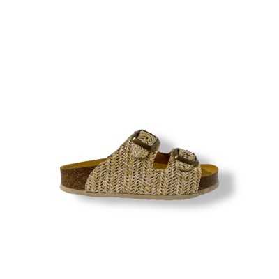 PLAKTON - Mules Cp Beta Square - Rafia Beige
