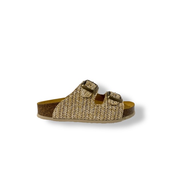 PLAKTON - Mules Cp Beta Square - Rafia Beige