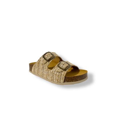 PLAKTON - Mules Cp Beta Square - Rafia Beige