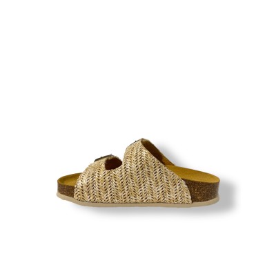 PLAKTON - Mules Cp Beta Square - Rafia Beige