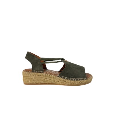LA MAISON DE L'ESPADRILLE - Nu Pied élastique - Kaki