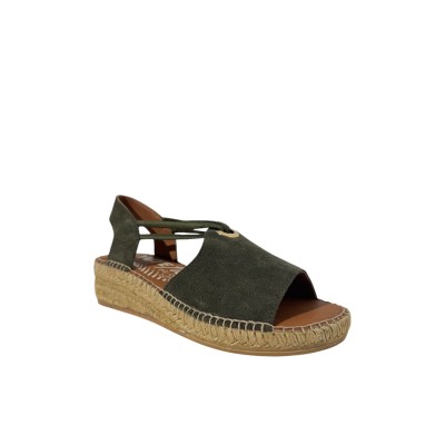 LA MAISON DE L'ESPADRILLE - Nu Pied élastique - Kaki