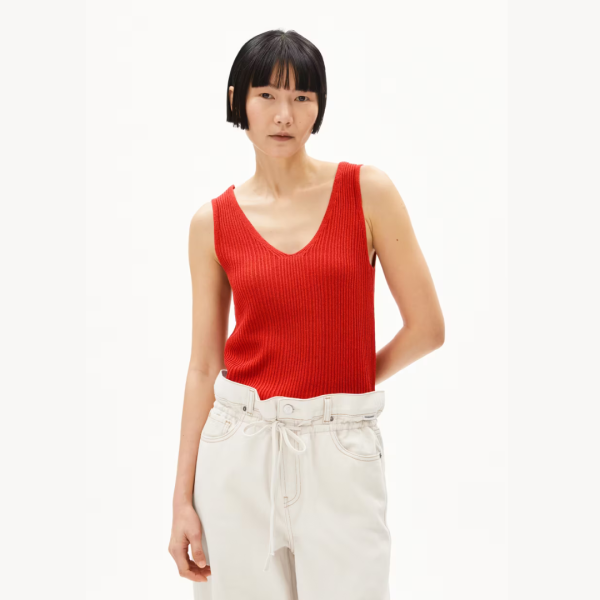 ARMEDANGELS - Top Caaro Lino - Coral Blush