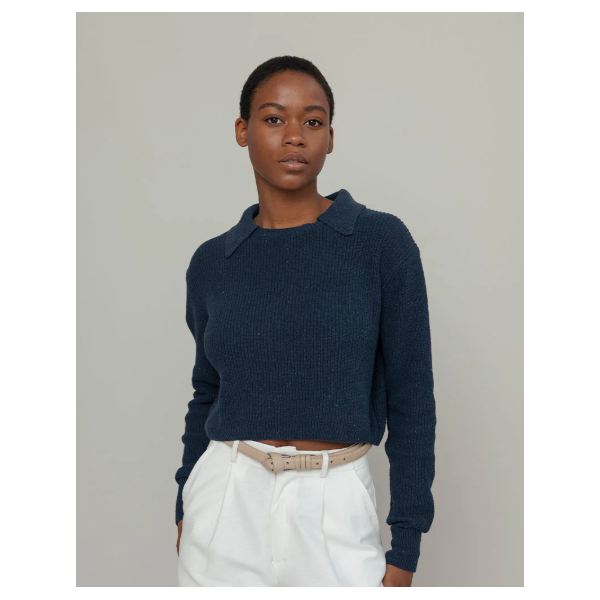 RIFO - Pull court Martina - Bleu baltique