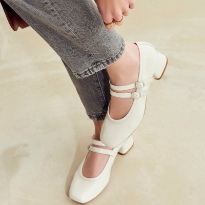 REQINS - Babies à talon Kristen - Off white REQINS - Babies à talon Kristen - Off white