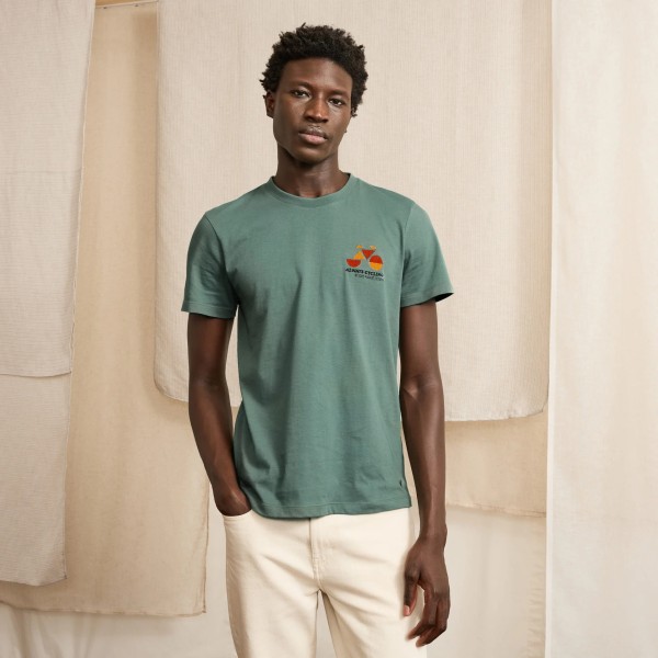 FAGUO - Tee shirt Arcy vélo brodé - Vert
