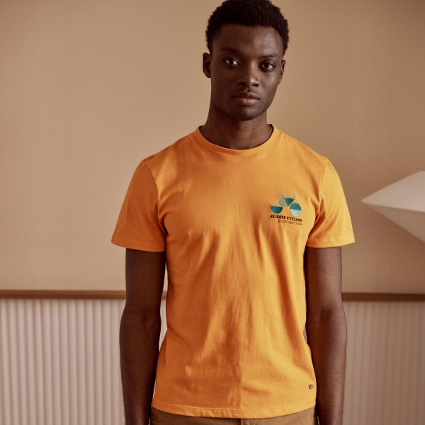 FAGUO - Tee shirt Arcy vélo brodé - Orange