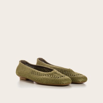 REQINS - Ballerines Hanaba en crochet - Olive REQINS - Ballerines Hanaba en crochet - Olive