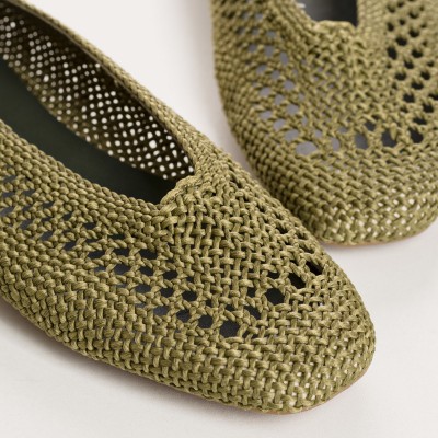 REQINS - Ballerines Hanaba en crochet - Olive REQINS - Ballerines Hanaba en crochet - Olive