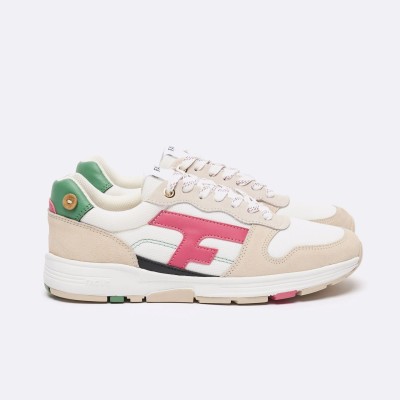 FAGUO - Baskets Olive - Blanc & Rose