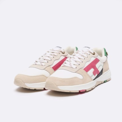 FAGUO - Baskets Olive - Blanc & Rose
