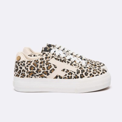 FAGUO - Baskets Walmut platform - Beige léopard