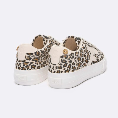 FAGUO - Baskets Walmut platform - Beige léopard