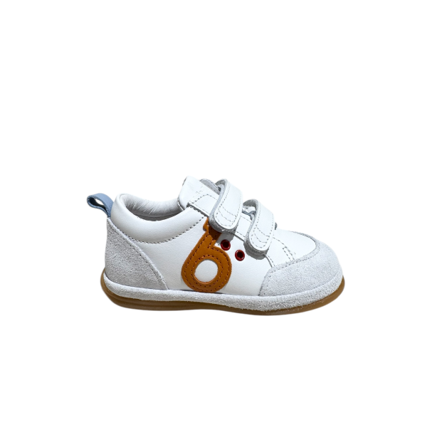 BENJIE - Baskets Myrtille Logo - Blanc/orange