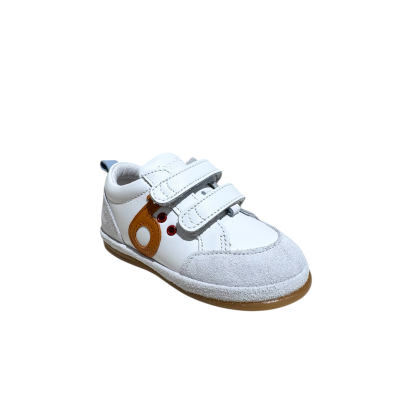 BENJIE - Baskets Myrtille Logo - Blanc/orange