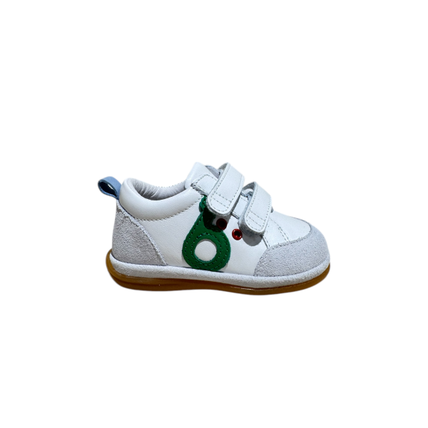 BENJIE - Baskets Myrtille Logo - Blanc/vert/bleu
