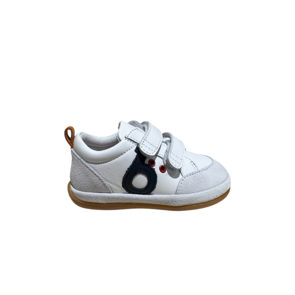 BENJIE - Baskets Myrtille Logo - Blanc/bleu marine