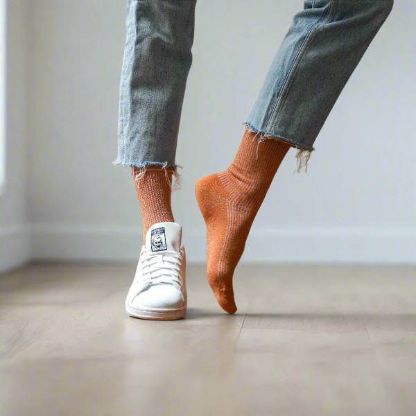 KLUE - Chaussettes à paillettes - Terracotta