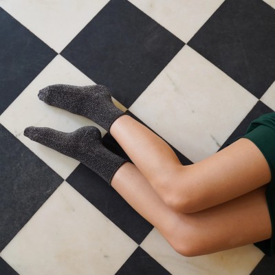 KLUE - Chaussettes à paillettes - Gris anthracite