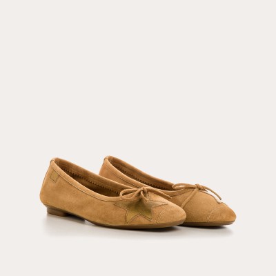 REQINS -Ballerines Hello velours - Camel REQINS -Ballerines Hello velours - Camel