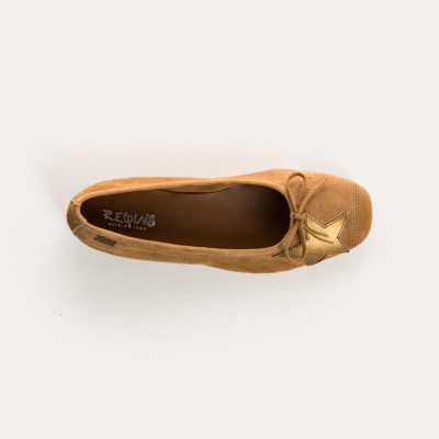 REQINS -Ballerines Hello velours - Camel REQINS -Ballerines Hello velours - Camel