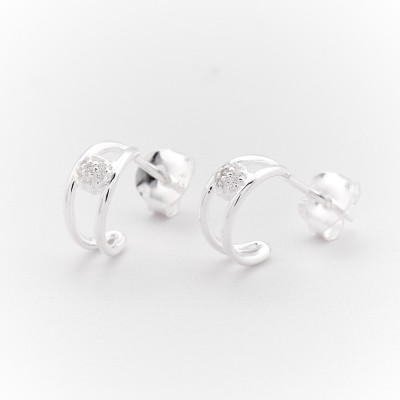 CANYON France Boucles d'oreilles Mini Créoles Argent.