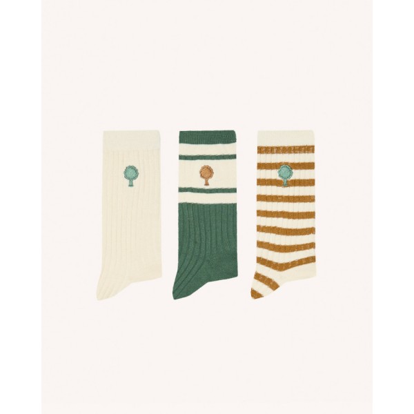 FAGUO - Lot 3 paires chaussettes - Ecru