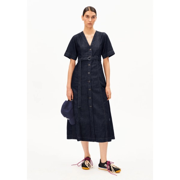 ARMEDANGELS - Robe en jean longue avec ceinture