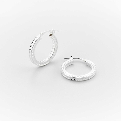 CANYON France Boucles d'oreilles Créoles Argent.